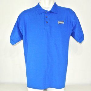 BLOCKBUSTER VIDEO Vintage Employee Uniform Polo Shirt Blue NEW Size L